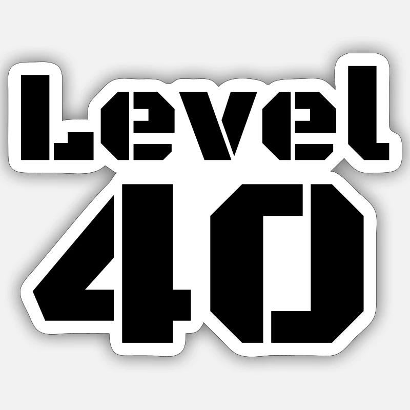 Level 40 - Sticker size S (10 x 10 cm) - white matte