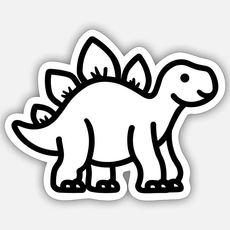 Stegosaurus - Sticker Größe S (10 x 10 cm) - Mattweiß