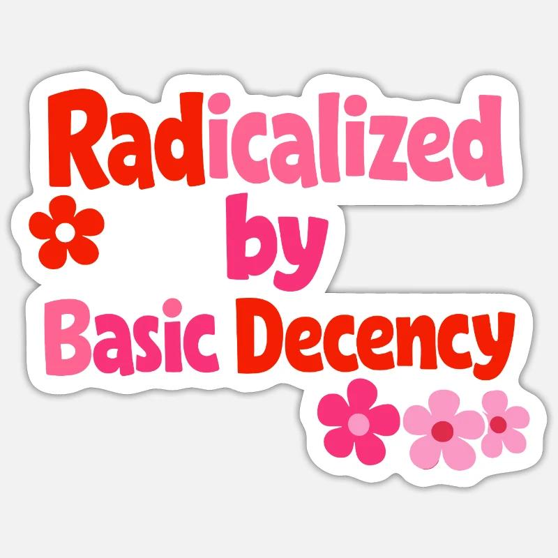 Radical Decency Retro Bloom - Sticker size S (10 x 10 cm) - white matte