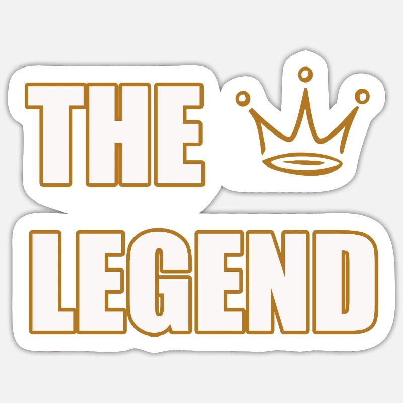 THE LEGEND – Bold Iconic Statement Design - Sticker Größe S (10 x 10 cm) - Mattweiß