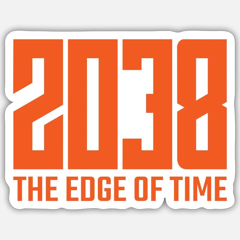 2038 - Le Bord du Temps - Sticker taille S (10 x 10 cm) - blanc mat