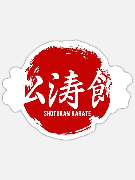 Shotokan Karate Kampfsport Kanji Japan - Sticker Größe S (10 x 10 cm) - Mattweiß