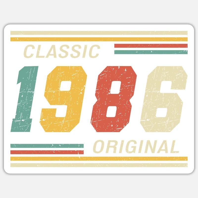 1986 - Original classique - Sticker taille S (10 x 10 cm) - blanc mat