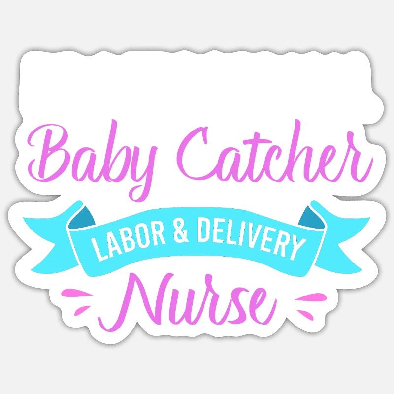 Maternité Accouchement - Sticker taille S (10 x 10 cm) - blanc mat