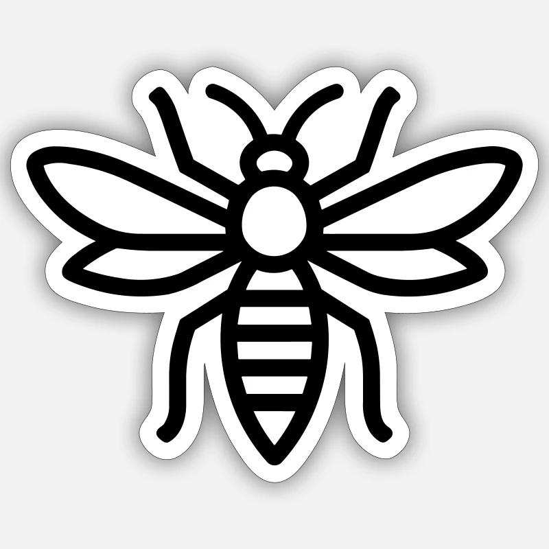 guêpe - Sticker taille S (10 x 10 cm) - blanc mat