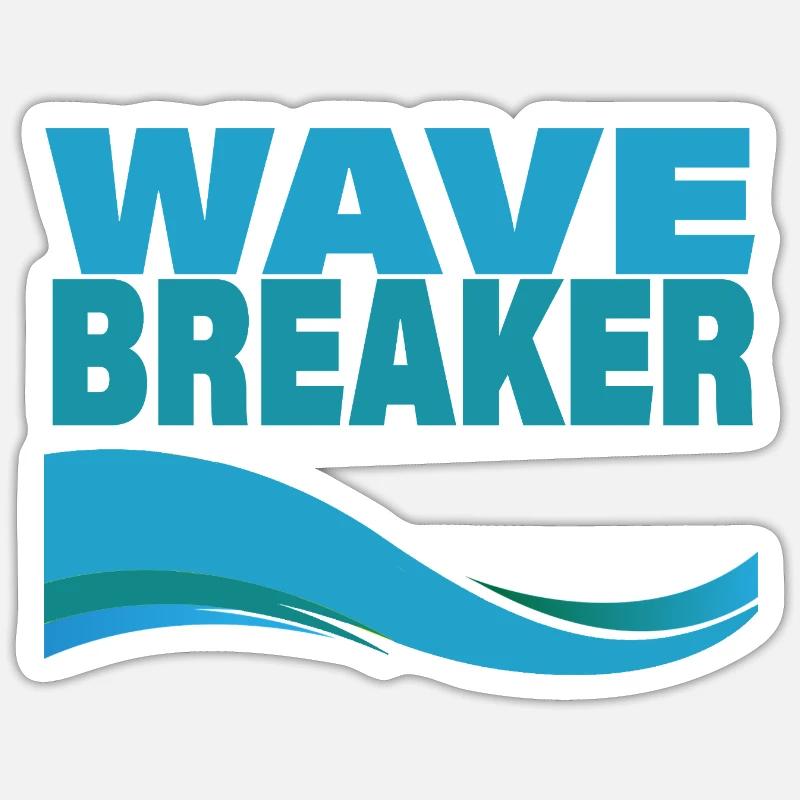 WAVE BREAKER - Sticker size S (10 x 10 cm) - white matte