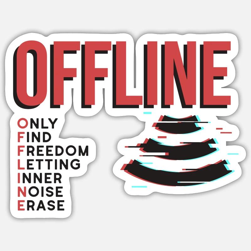 Offline - Sticker size S (10 x 10 cm) - white matte