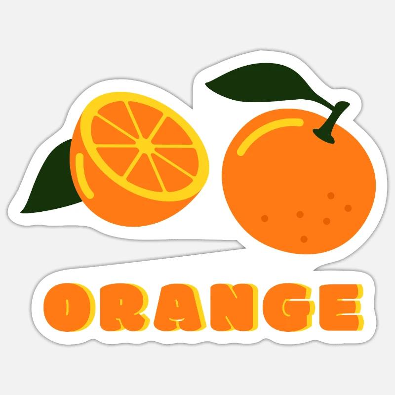 Orange Summer Vibes Fruit Design - Sticker Größe S (10 x 10 cm) - Mattweiß