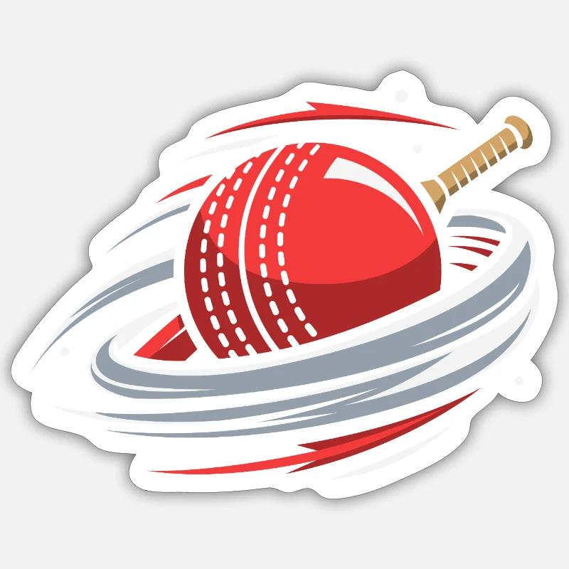 Kreiselnde Cricket Ball - Sticker size S (10 x 10 cm) - white matte