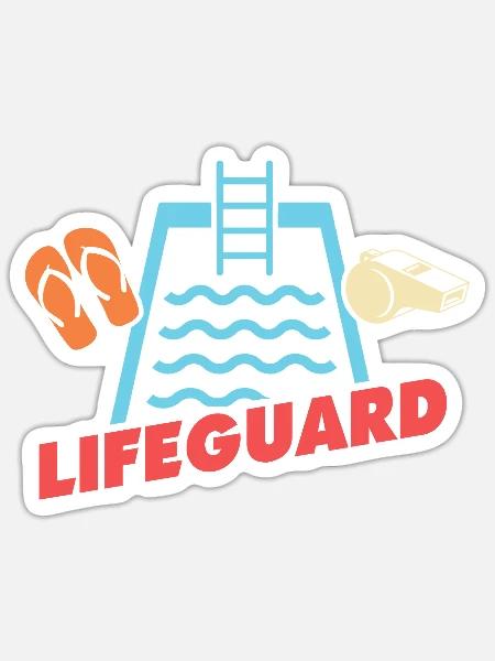 Schwimmmeister Liebe Bademeister Schwimmer - Sticker Größe S (10 x 10 cm) - Mattweiß