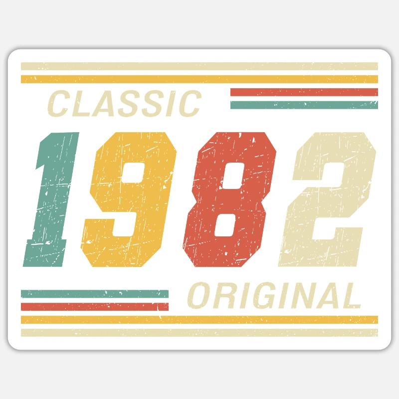 Classique 1982 original 1982 - Sticker taille S (10 x 10 cm) - blanc mat