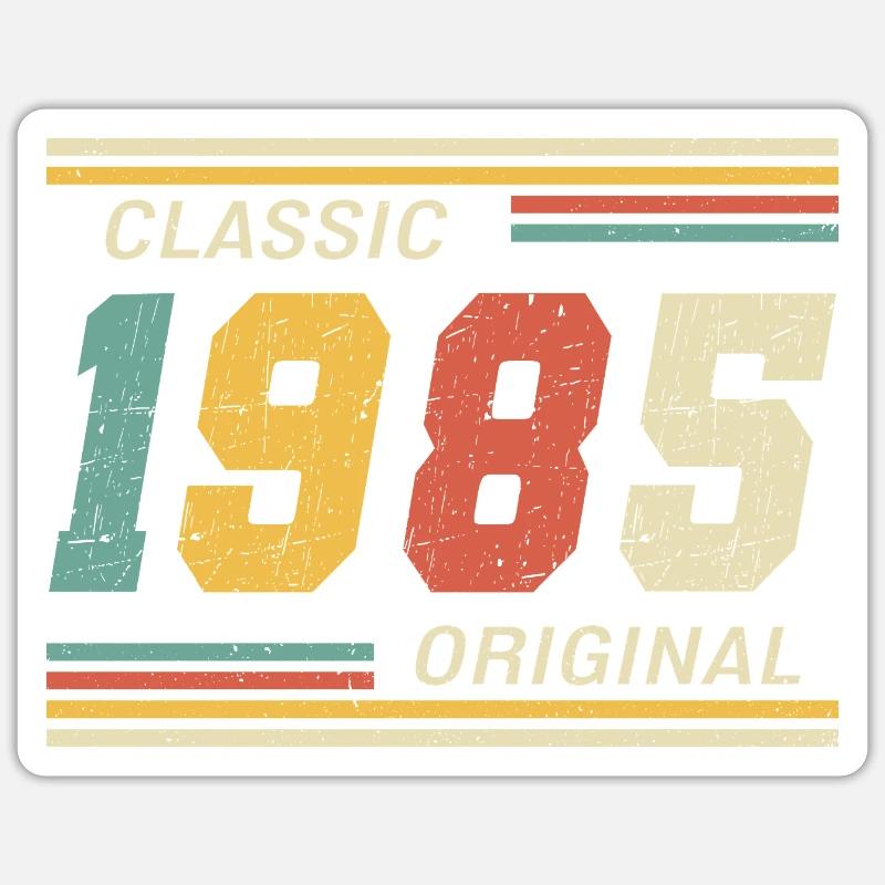 Classique 1985 original 1985 - Sticker taille S (10 x 10 cm) - blanc mat