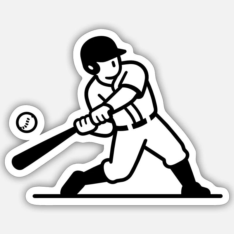 base-ball - Sticker taille S (10 x 10 cm) - blanc mat