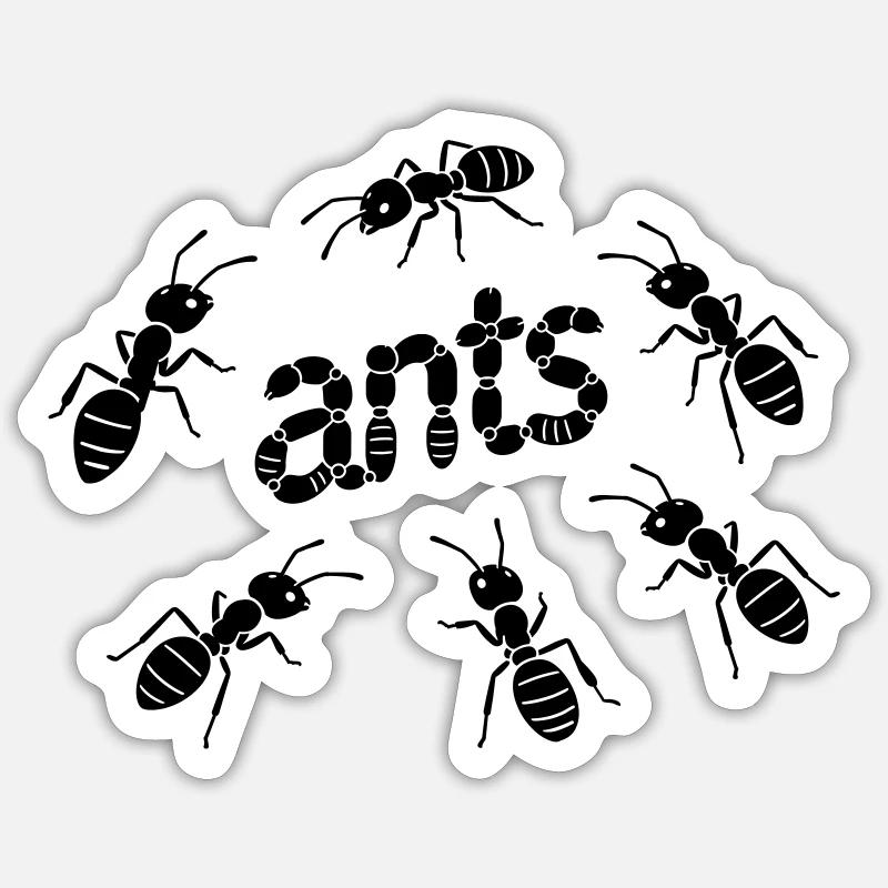 Ameisen - Sticker Größe S (10 x 10 cm) - Mattweiß