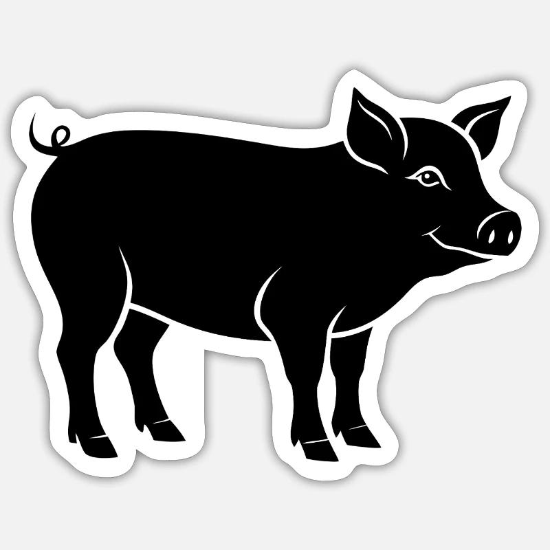 pig - Sticker size S (10 x 10 cm) - white matte