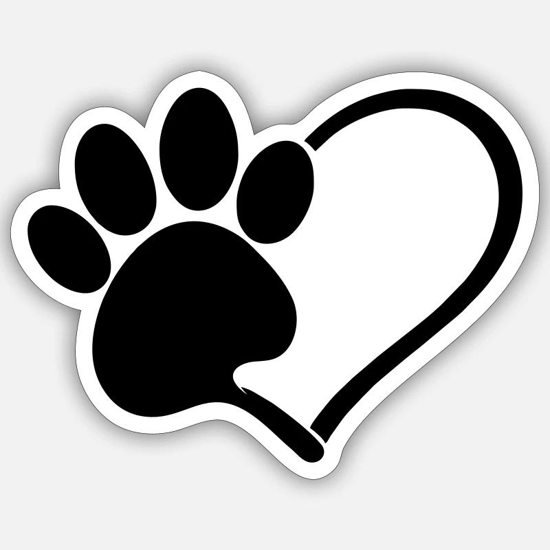 Hunde liebe - Sticker Größe S (10 x 10 cm) - Mattweiß