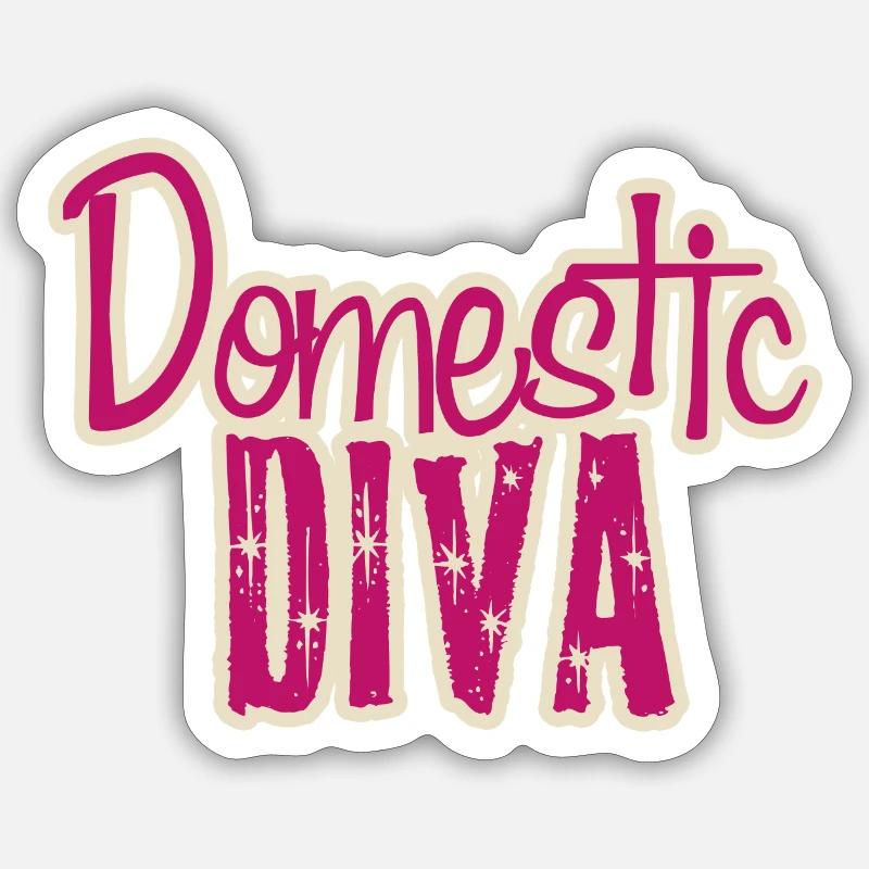 Hausdiva - Sticker Größe S (10 x 10 cm) - Mattweiß