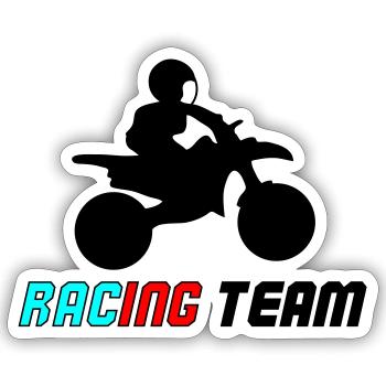 Racing Neon Typo Sprint - Sticker Größe S (10 x 10 cm) - Mattweiß - Vorne