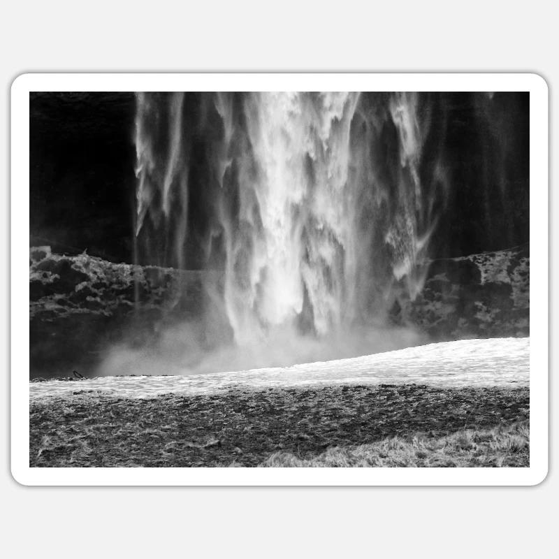 Monochrome Waterfall Mist - Sticker size S (10 x 10 cm) - white matte
