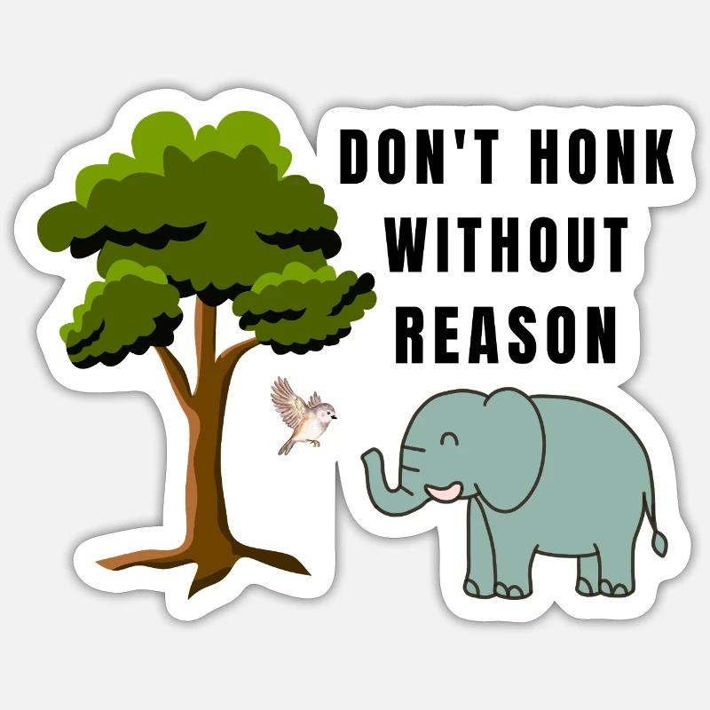 N’t_honk - Sticker taille S (10 x 10 cm) - blanc mat