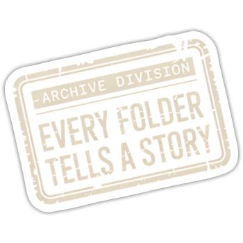 Jeder Ordner erzählt eine Geschichte - Sticker Größe S (10 x 10 cm) - Mattweiß - Vorne