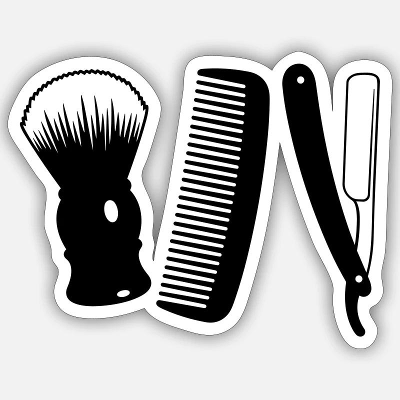Friseursalon - Sticker Größe S (10 x 10 cm) - Mattweiß