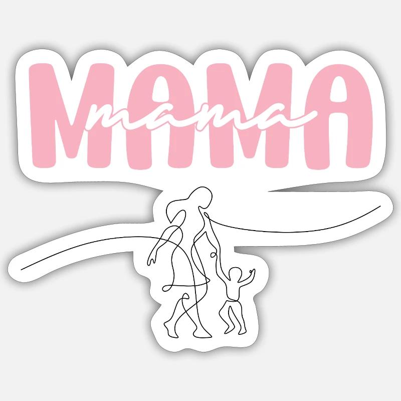 Lettrage Mama Rose - Sticker taille S (10 x 10 cm) - blanc mat