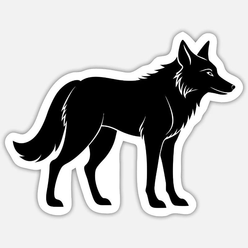 coyote - Sticker taille S (10 x 10 cm) - blanc mat