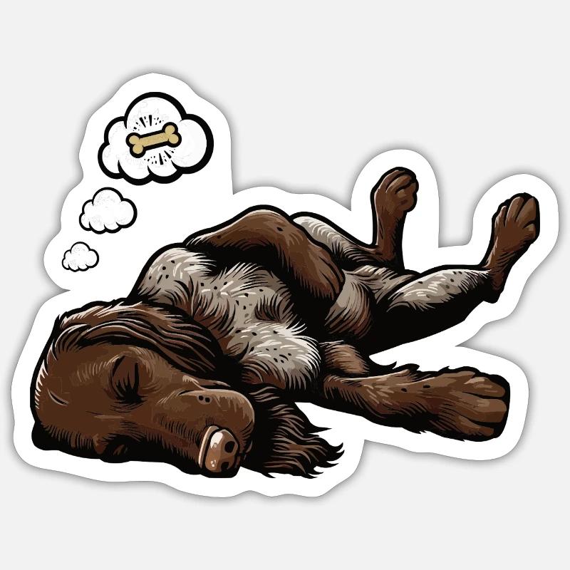 Deutsch Drahthaar Deutsch-Drahthaar Besitzer - Sticker Größe S (10 x 10 cm) - Mattweiß