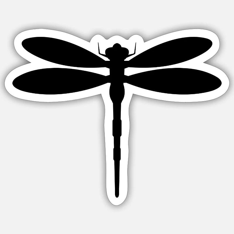 Libelle - Sticker Größe S (10 x 10 cm) - Mattweiß