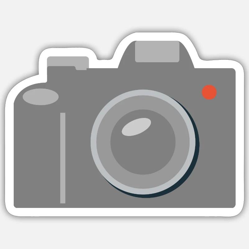 Camera Icon Graphic Gray - Sticker size S (10 x 10 cm) - white matte