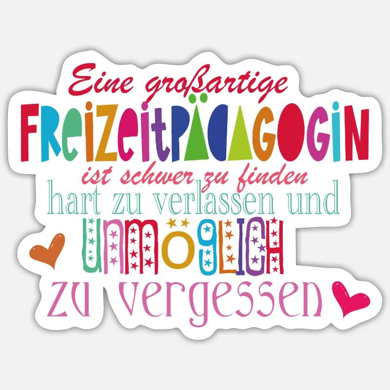 Freizeitpädagogin - Sticker Größe S (10 x 10 cm) - Mattweiß