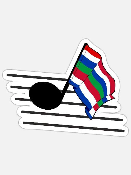 Schier Music Flag – Insel-Vibes - Sticker Größe S (10 x 10 cm) - Mattweiß