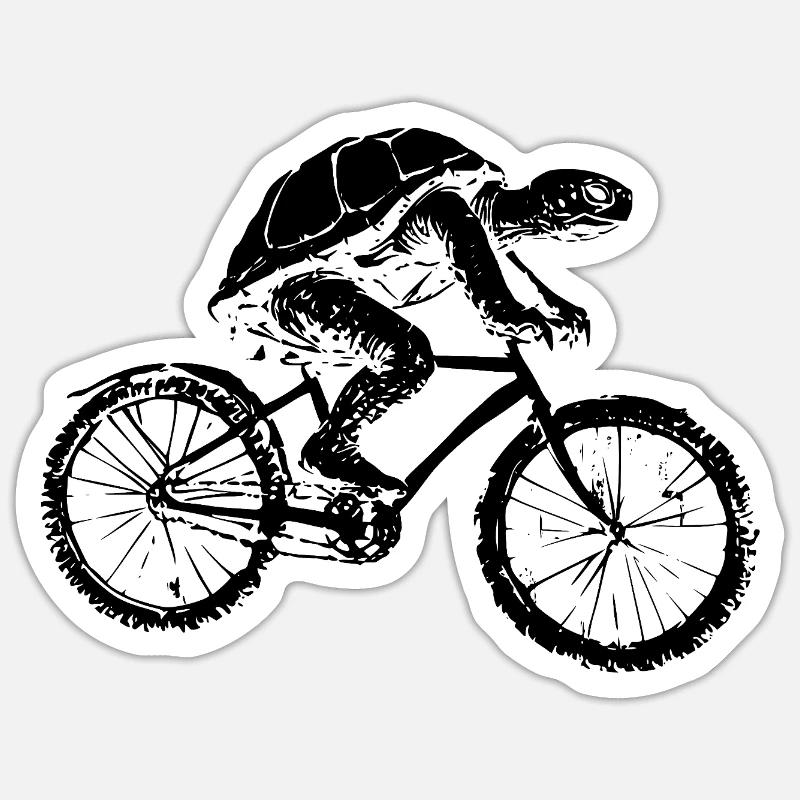 Bicycle Turtle - Sticker size S (10 x 10 cm) - white matte