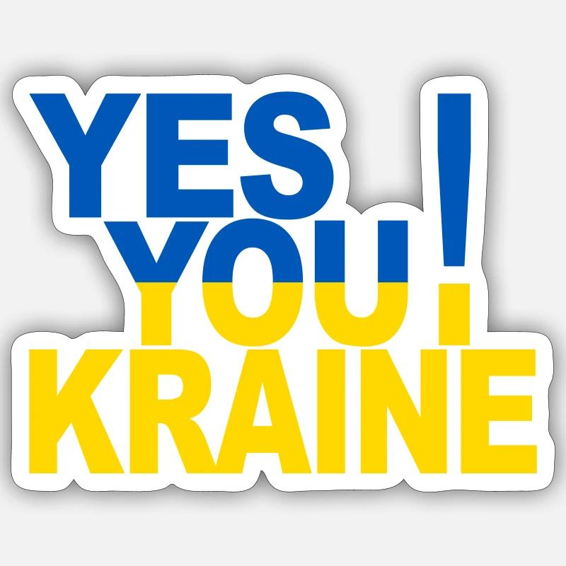 Yes Ukraine! - Sticker taille S (10 x 10 cm) - blanc mat