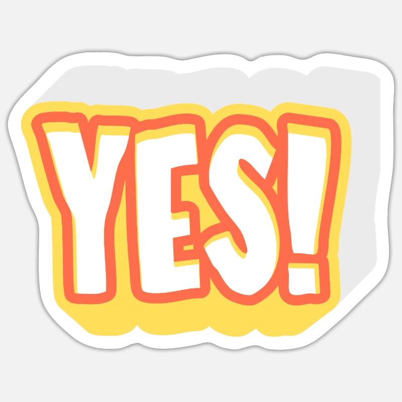Yes! Bright Pop-Yes design - Sticker size S (10 x 10 cm) - white matte