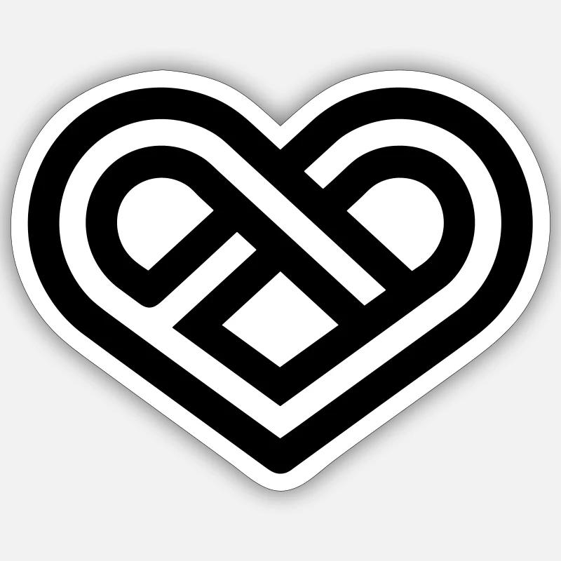 Unendliches Herz - Sticker Größe S (10 x 10 cm) - Mattweiß