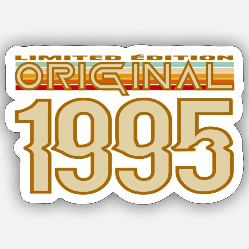 Original 1995 Rétro Limité - Sticker taille S (10 x 10 cm) - blanc mat