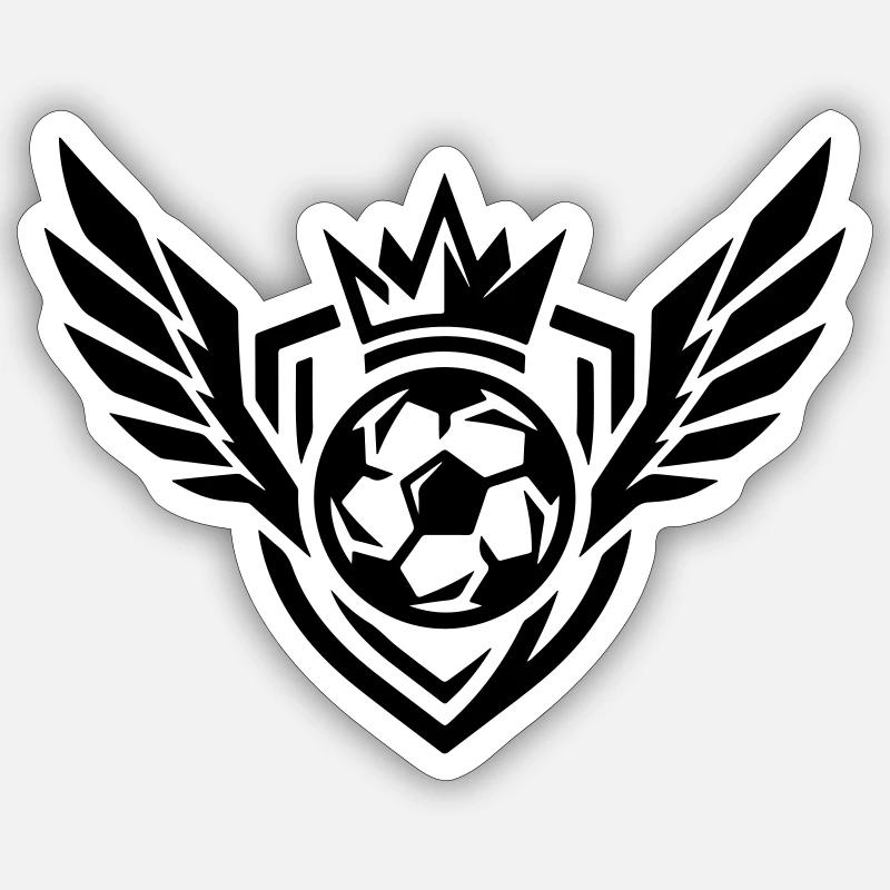 Fussball Wappen - Sticker Größe S (10 x 10 cm) - Mattweiß