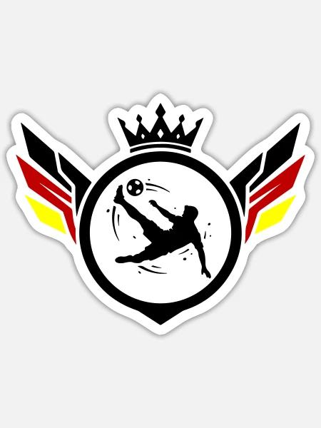 Fussballer Fallrückzieher Deutschland - Sticker Größe S (10 x 10 cm) - Mattweiß