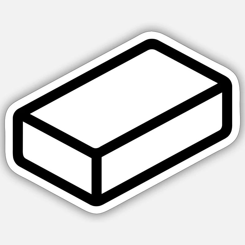 brique - Sticker taille S (10 x 10 cm) - blanc mat