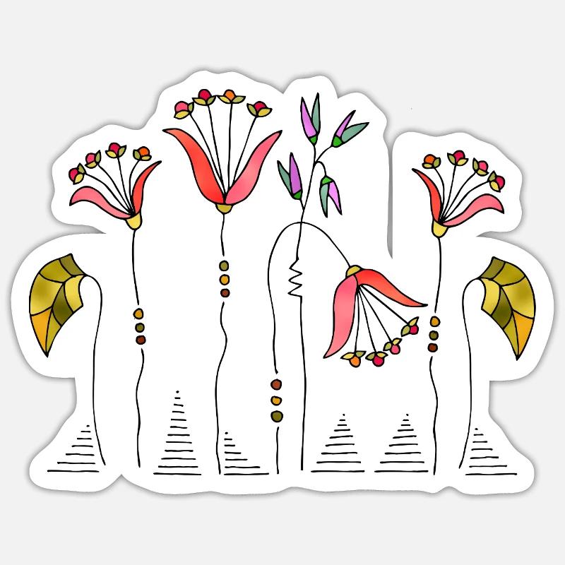 Fleur - Sticker taille S (10 x 10 cm) - blanc mat