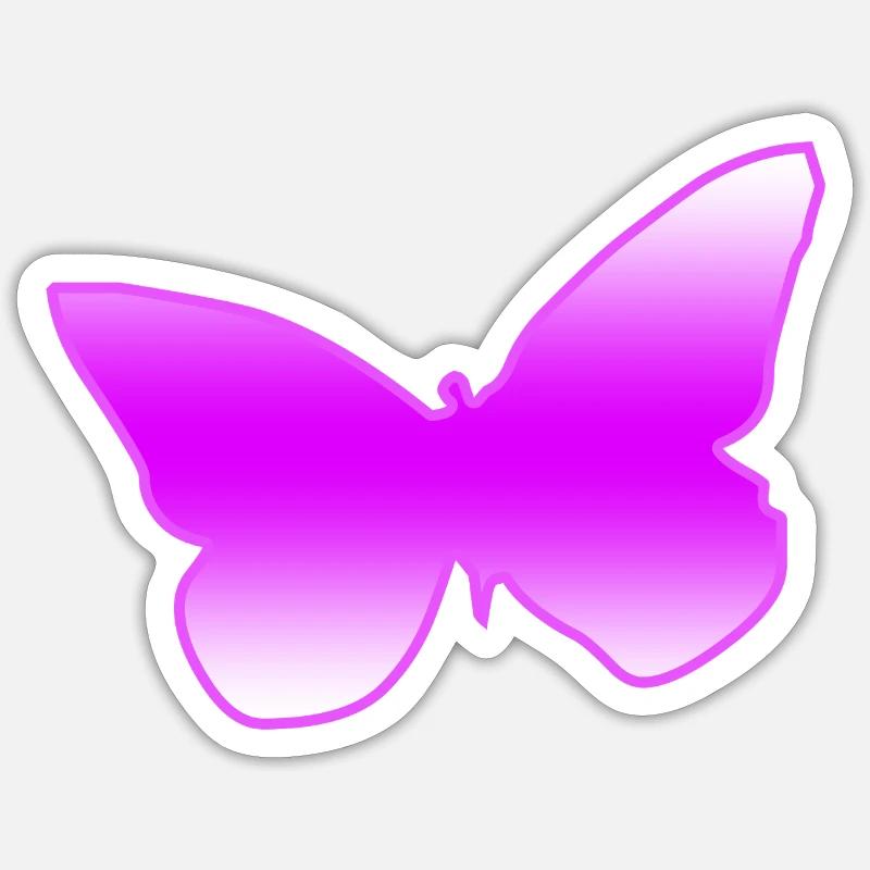Papillon - Sticker taille S (10 x 10 cm) - blanc mat