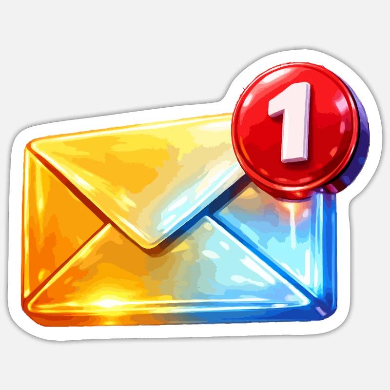 Erste Abzeichen-E-Mail - Sticker Größe S (10 x 10 cm) - Mattweiß