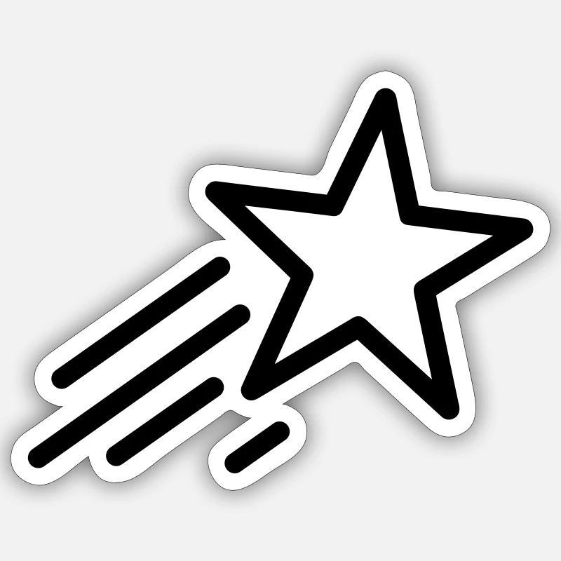 Sternschnuppe - Sticker Größe S (10 x 10 cm) - Mattweiß