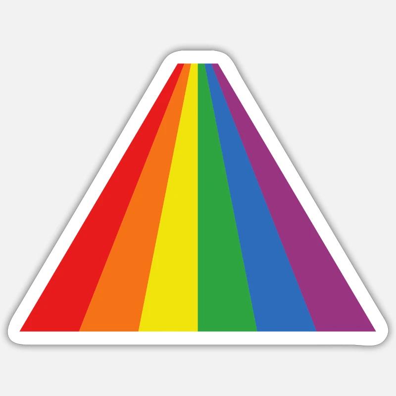 Rainbow Triangle Bold - Sticker size S (10 x 10 cm) - white matte