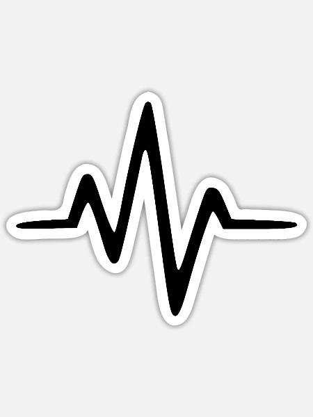 EKG Herzschlag Herzfrequenz Herzlinie Geschenk - Sticker Größe S (10 x 10 cm) - Mattweiß
