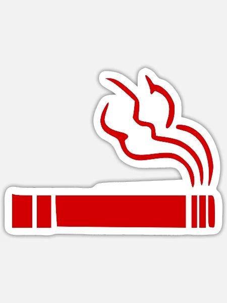 Zigarette Raucherbereich - Sticker Größe S (10 x 10 cm) - Mattweiß