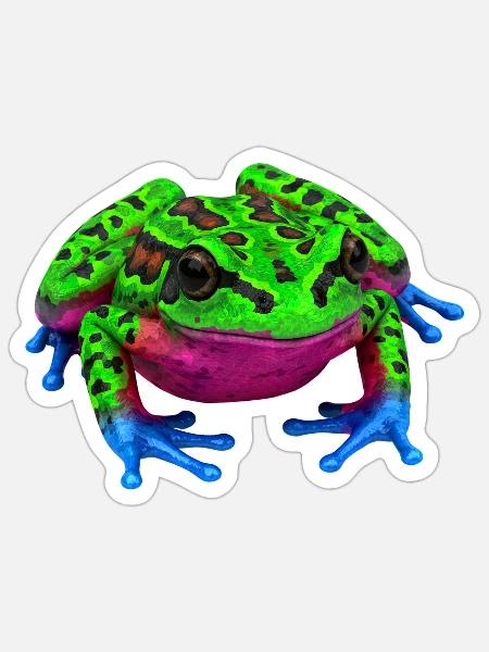 buntes tierbild, amphibien, laubfrosch - Sticker Größe S (10 x 10 cm) - Mattweiß