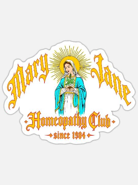 Marian Madonna Homöopathieclub - Sticker Größe S (10 x 10 cm) - Mattweiß